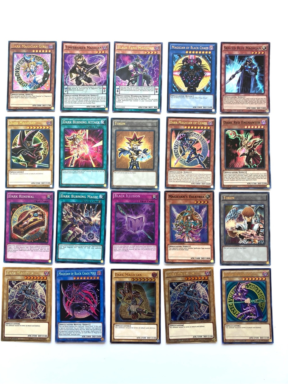 Holographic Yu-Gi-Oh! 20 Card Foil Dark Magician Lot Girl Foil Holos